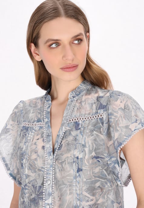Dreimaster Bluse Frauen hellblau - Image 5