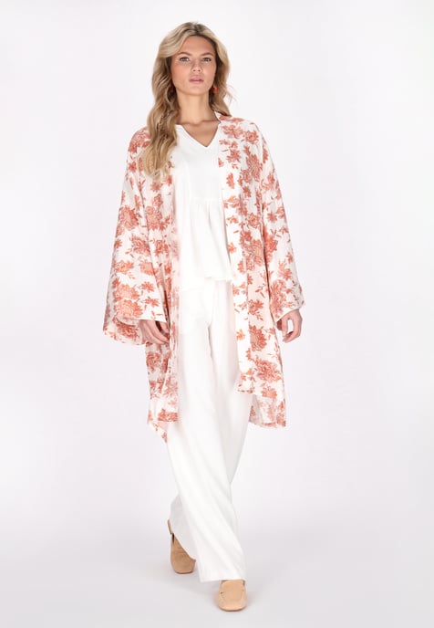 usha Kimono Frauen weiß orange - Image 2