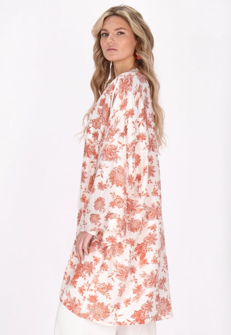 usha Kimono Frauen weiß orange - Image 3