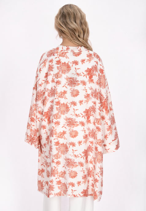 usha Kimono Frauen weiß orange - Image 4