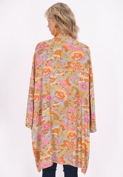 usha Kimono Frauen steingrau mehrfarbig - Image 4