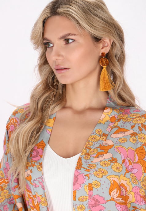 usha Kimono Frauen steingrau mehrfarbig - Image 5