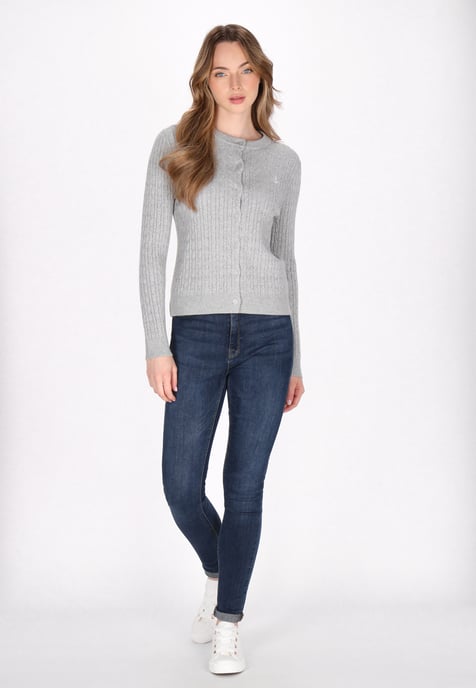 Dreimaster Strickjacke Frauen HellGrauMelange - Image 2