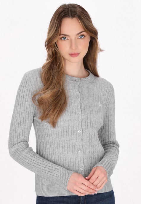 Dreimaster Strickjacke Frauen HellGrauMelange - Image 3