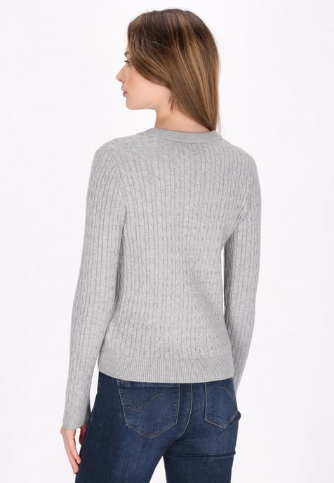 Dreimaster Strickjacke Frauen HellGrauMelange - Image 4