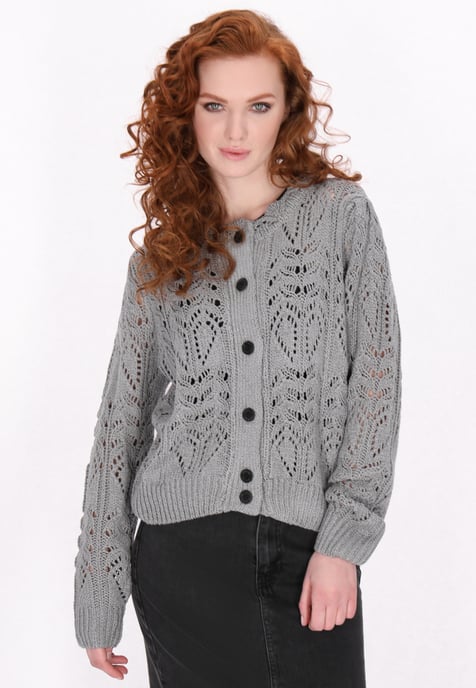 Dreimaster Strickjacke Frauen Graumelange - Image 3