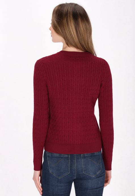 Dreimaster Strickjacke Frauen Weinrot - Image 4