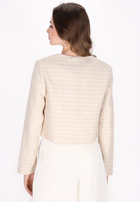Dreimaster Blazer Frauen hellbeige Glitzer - Image 4
