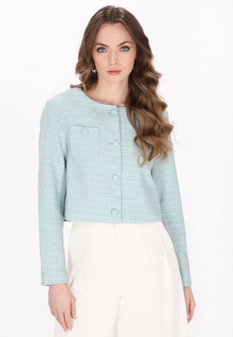 Dreimaster Blazer Frauen Minz-Glitzer - Image 3