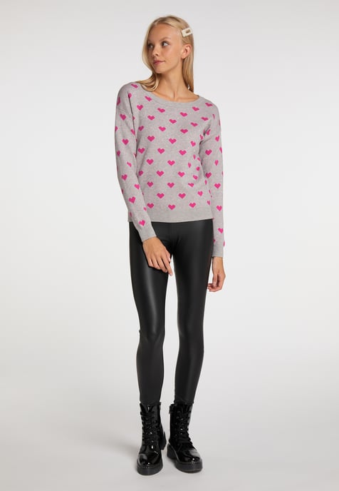 Mymo Strickpullover Damen Grau Mehrfarbig - Image 2