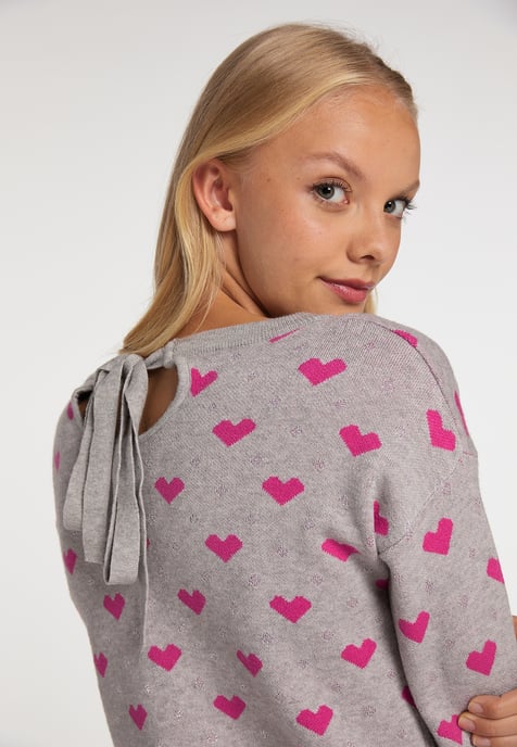 Mymo Strickpullover Damen Grau Mehrfarbig - Image 5