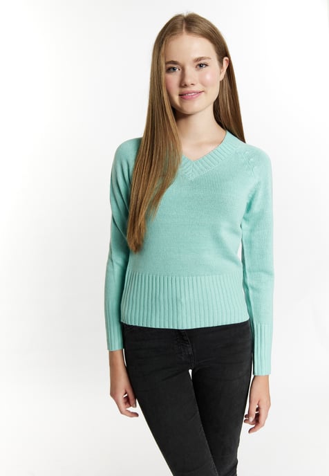 Mymo Strickpullover Damen Aqua - Image 3