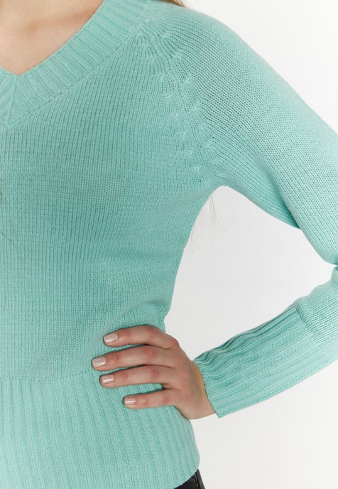 Mymo Strickpullover Damen Aqua - Image 5