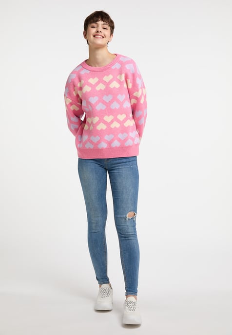 Mymo Strickpullover Damen Rosa - Image 2