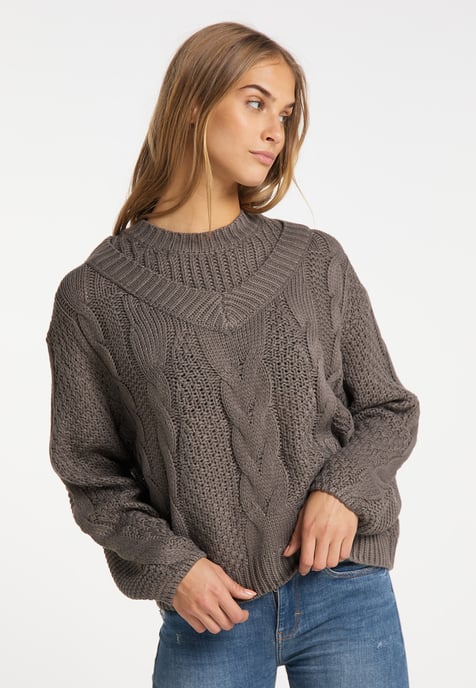 Mymo Strickpullover Damen grau - Image 3