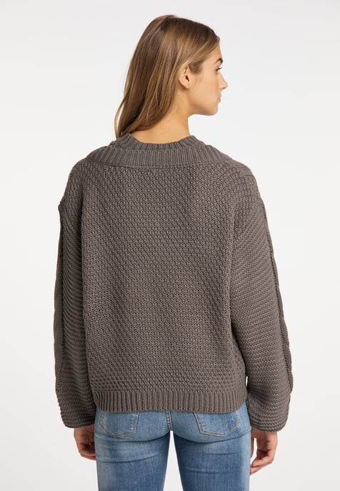 Mymo Strickpullover Damen grau - Image 4