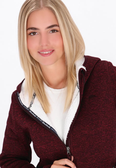 Schmuddelwedda Jacke Frauen Burgunder Melange - Image 5