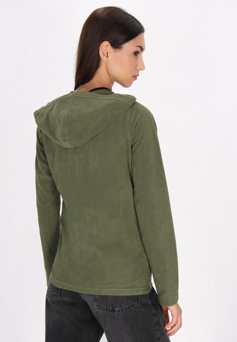 Mymo Fleecejacke Damen khaki - Image 4