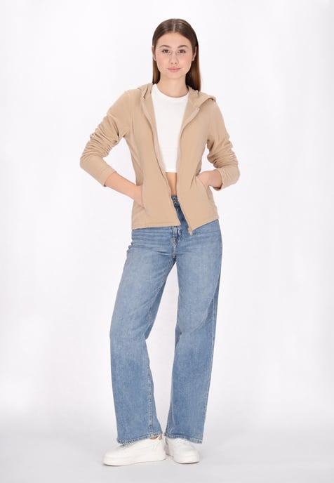 Mymo Fleecejacke Damen Beige - Image 2