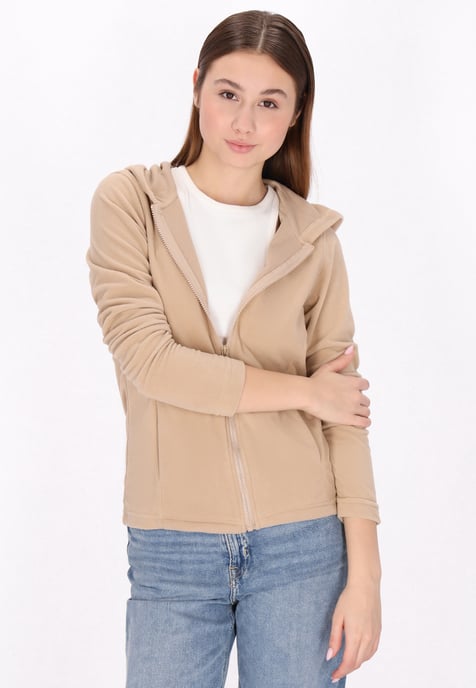 Mymo Fleecejacke Damen Beige - Image 3