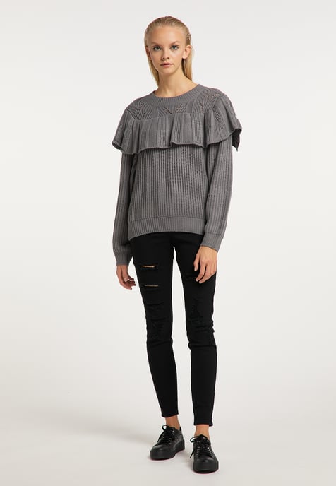 Mymo Strickpullover Damen grau - Image 2