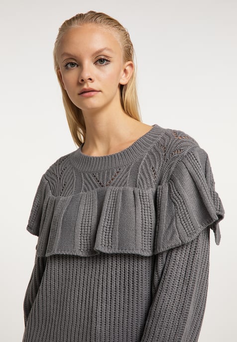 Mymo Strickpullover Damen grau - Image 5