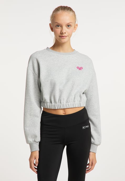 Mymo Sweatshirt Damen hellgrau melange - Image 3