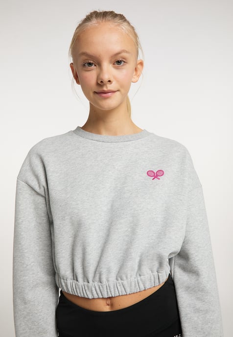 Mymo Sweatshirt Damen hellgrau melange - Image 5