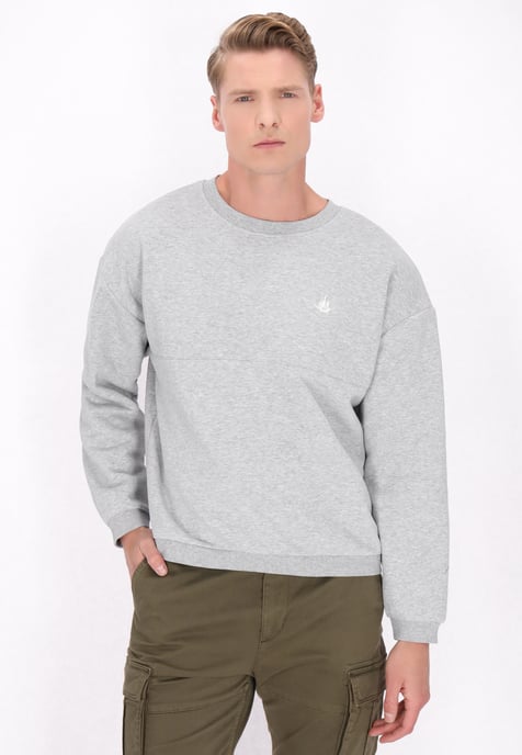 Dreimaster Sweatshirt Männer Graumelange - Image 3