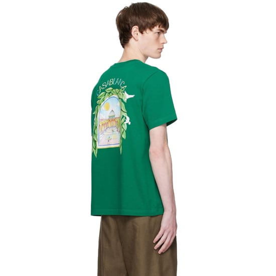 Casablanca Bedrucktes T-shirt L'arch De Tennis Grünes T-shirt - Image 4