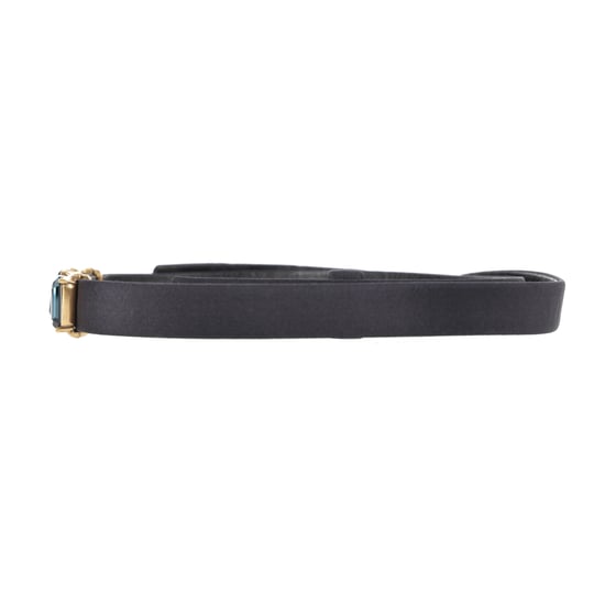 Oscar de la Renta Schmuckgürtel aus schwarzem Leder - Image 3