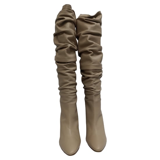 Manolo Blahnik Calassohi 90 Kniehohe Stiefel aus beigem Leder - Image 5