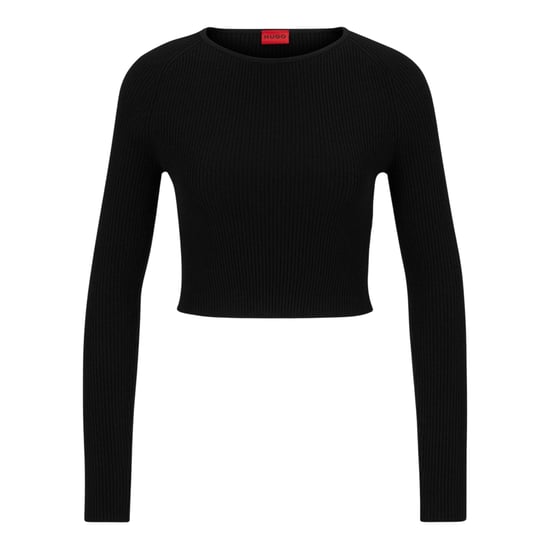 Hugo - "Saneriny" Pullover kurz geschnitten für Damen Langärmlig (Schwarz) - Image 1