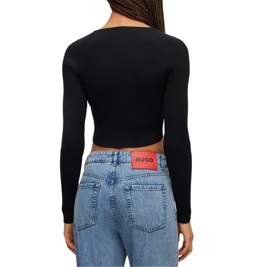 Hugo - "Saneriny" Pullover kurz geschnitten für Damen Langärmlig (Schwarz) - Image 2