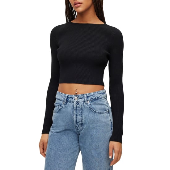Hugo - "Saneriny" Pullover kurz geschnitten für Damen Langärmlig (Schwarz) - Image 4