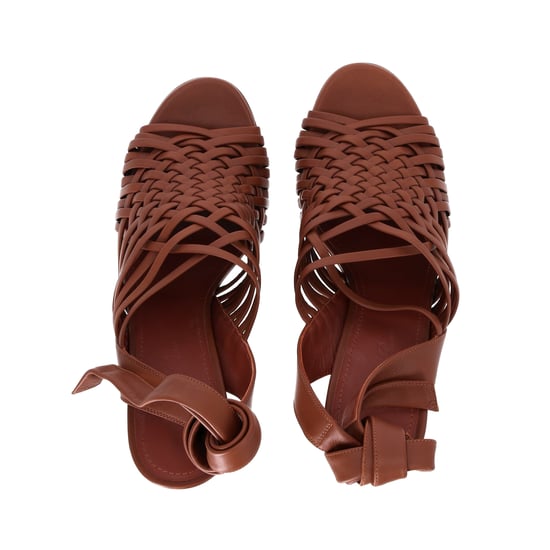 Loro Piana Kristin Sandalen mit gewebtem Knöchelriemen aus braunem Leder - Image 6