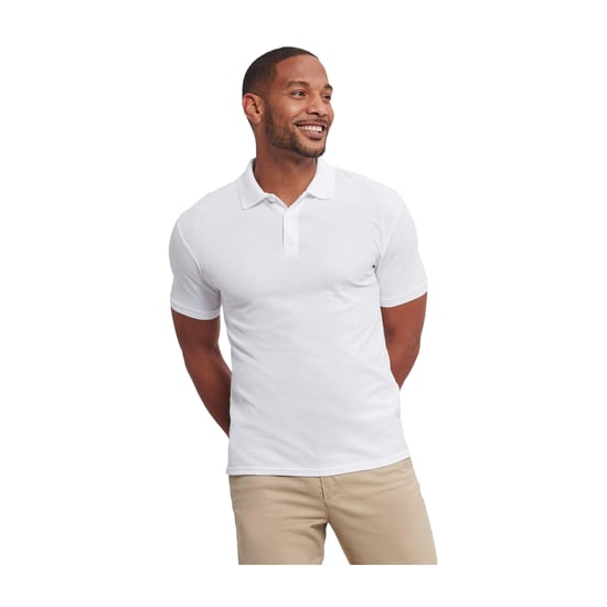 Russell - "Authentic Eco" Poloshirt für Herren/Damen Unisex (Weiß) - Image 4