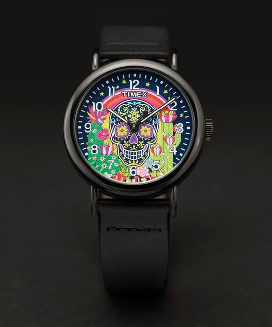 Timex Weekender Day Of The Dead Schwarz Herren Armbanduhr TW2Y15900 - Image 5