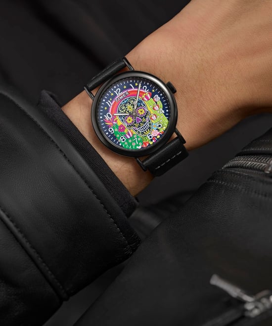 Timex Weekender Day Of The Dead Schwarz Herren Armbanduhr TW2Y15900 - Image 6