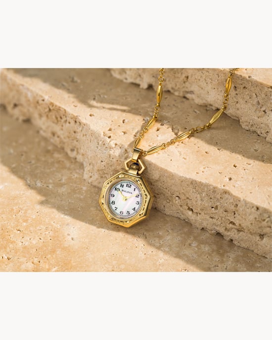 Bulova Rubaiyat Pendant Necklace Gold Damen Armbanduhr 97L182 - Image 3
