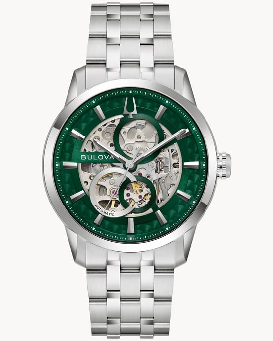 Bulova Sutton Silber Herren Armbanduhr 96A329 - Image 1