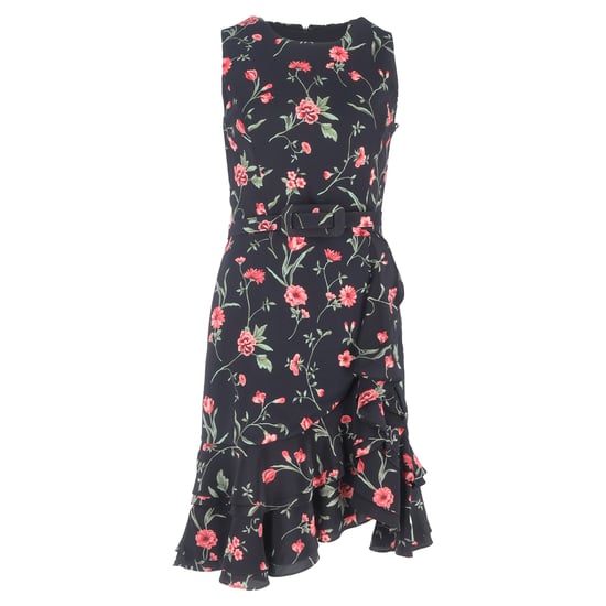Michael Kors Kollektion Blumendruck Gürteltop Mini-Kleid aus mehrfarbiger Viskose - Image 1