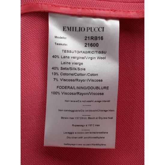 Emilio Pucci Einreiher-Blazer mit Taschen aus rosa Wolle - Image 5