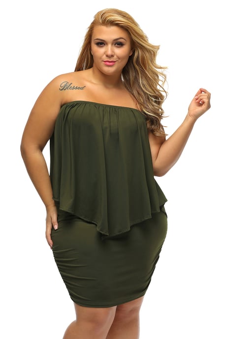 Große Größen Off-Shoulder Kleid - Image 2