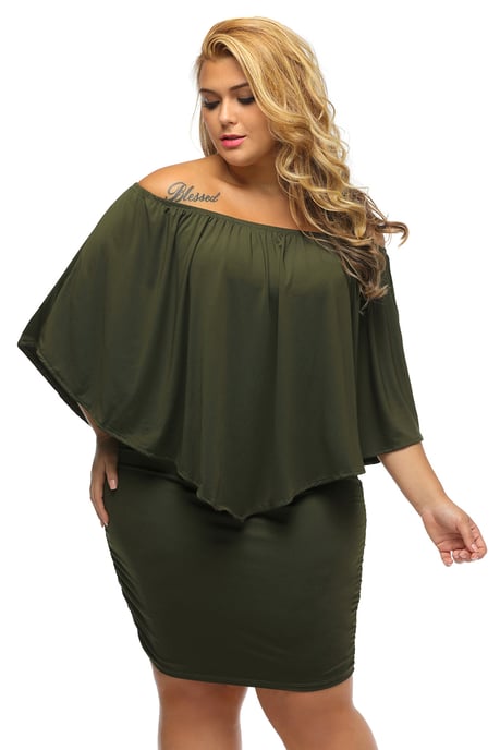 Große Größen Off-Shoulder Kleid - Image 4