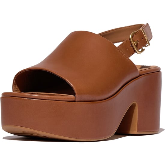 Fitflop Plattform Heeled Backstrap Leder Damen Deep Tan Flip-Flops - Image 1