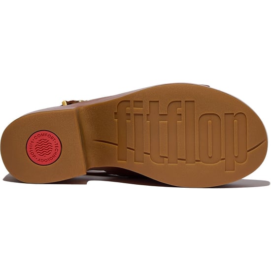 Fitflop Plattform Heeled Backstrap Leder Damen Deep Tan Flip-Flops - Image 2
