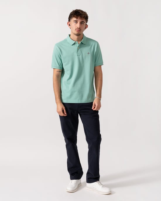 GANT Reguläres Shield-Pique-Poloshirt, Grün - Image 3
