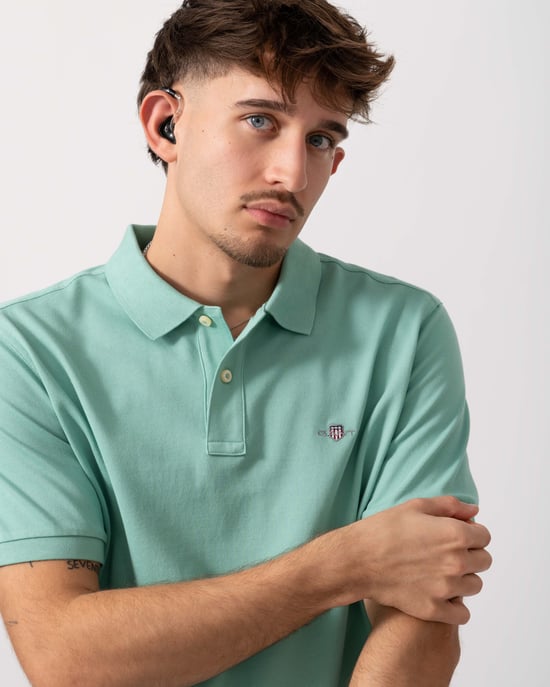 GANT Reguläres Shield-Pique-Poloshirt, Grün - Image 4