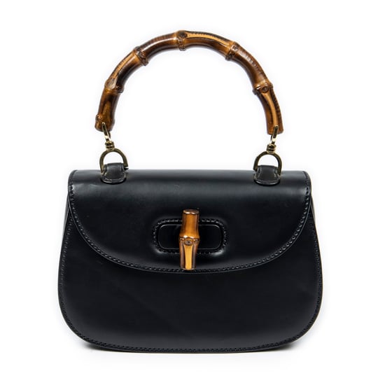 Vintage Bamboo Flap Top Handle Schultertasche - Image 1
